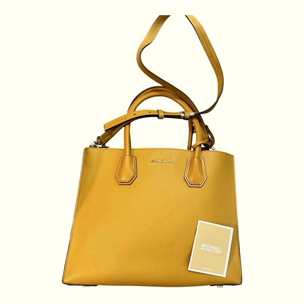 Michael Kors Mercer Leather Convertible/Handbag  Bag Lock &  Care Card NWOT - Picture 4 of 12